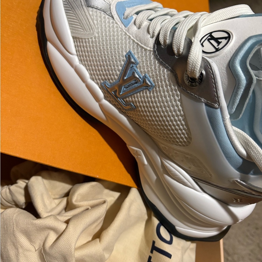 Louis Vuitton White and Light Blue Sneakers - Picture 4 of 4